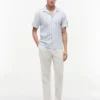Chemise de camp rayée en mélange coton-lin Chemise de camp rayée en mélange coton-lin