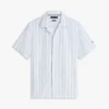 Chemise de camp rayée en mélange coton-lin Chemise de camp rayée en mélange coton-lin