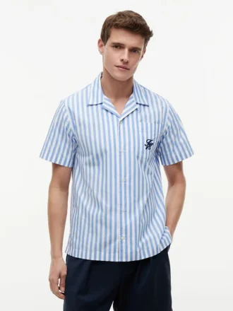 Chemise de camping rayée au toucher papier
