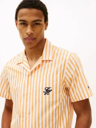 Chemise de camping rayée effet papier