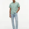 Chemise de camping rayée en mélange coton-lin Chemise de camping rayée en mélange coton-lin