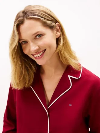 Chemise de nuit en flanelle à chevrons