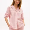 Chemise de nuit en seersucker rayé Chemise de nuit en seersucker rayé