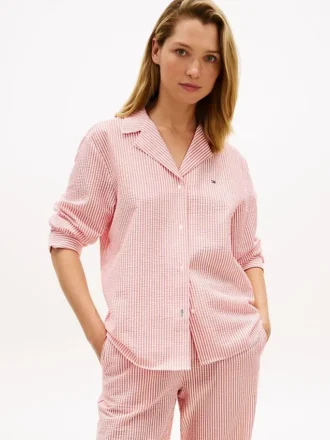Chemise de nuit en seersucker rayé
