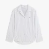 Chemise de nuit en seersucker rayé Chemise de nuit en seersucker rayé