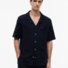 Chemise de nuit à manches courtes en seersucker Chemise de nuit à manches courtes en seersucker