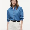 Chemise en chambray à manches bouffantes Chemise en chambray à manches bouffantes