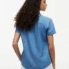 Chemise en chambray à manches bouffantes Chemise en chambray à manches bouffantes