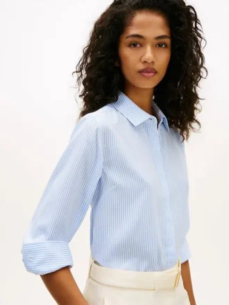 Chemise en crêpe rayée