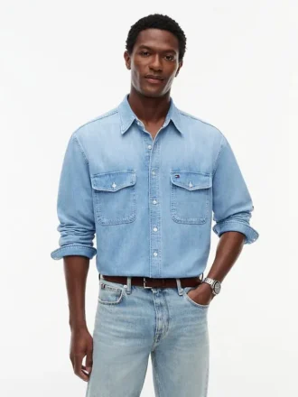 Chemise en denim à la coupe décontractée