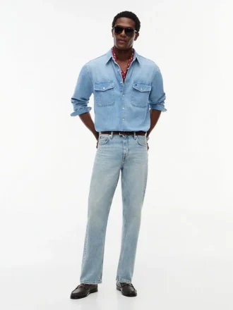 Chemise en denim à la coupe décontractée
