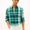Chemise en lin à carreaux Madras, coupe classique Chemise en lin à carreaux Madras, coupe classique