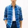 Chemise en lin à carreaux Madras, coupe classique Chemise en lin à carreaux Madras, coupe classique