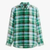 Chemise en lin à carreaux Madras, coupe classique Chemise en lin à carreaux Madras, coupe classique