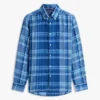 Chemise en lin à carreaux Madras, coupe classique Chemise en lin à carreaux Madras, coupe classique