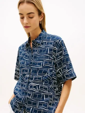 Chemise en lin à manches courtes