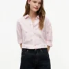 Chemise en lin mélangé avec monogramme sur toute la surface