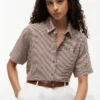 Chemise en lin mélangé à carreaux vichy