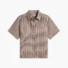 Chemise en lin mélangé à carreaux vichy