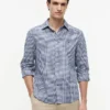 Chemise en lin mélangé à carreaux vichy, coupe classique Chemise en lin mélangé à carreaux vichy, coupe classique