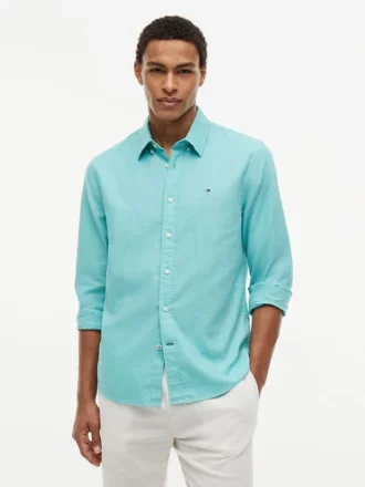 Chemise en lin mélangé, coupe classique
