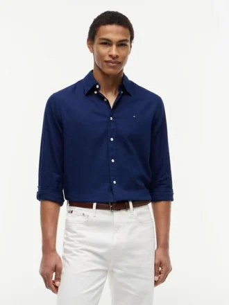 Chemise en lin mélangé, coupe classique