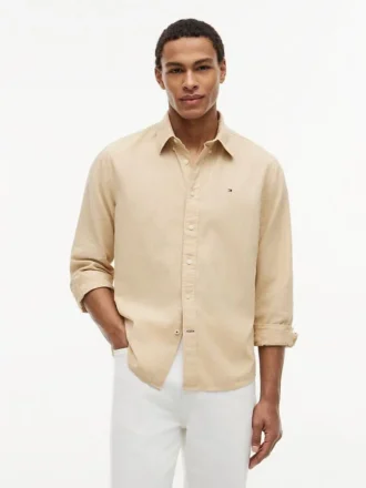 Chemise en lin mélangé, coupe classique