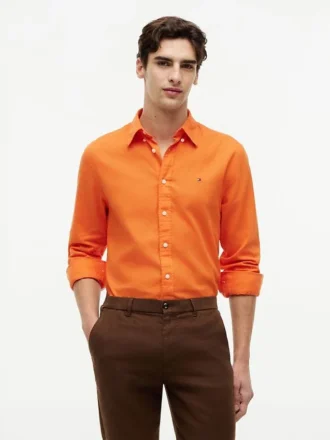Chemise en lin mélangé, coupe classique