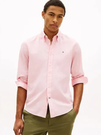 Chemise en lin mélangé, coupe classique