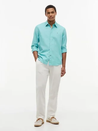 Chemise en lin mélangé, coupe classique
