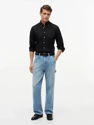 Chemise en lin mélangé, coupe classique