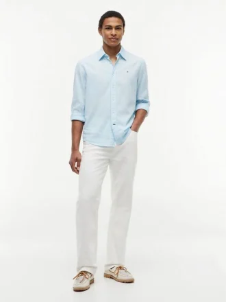 Chemise en lin mélangé, coupe classique Chemise en lin mélangé, coupe classique