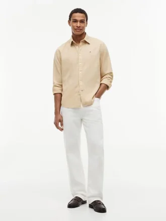 Chemise en lin mélangé, coupe classique