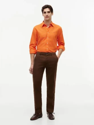 Chemise en lin mélangé, coupe classique