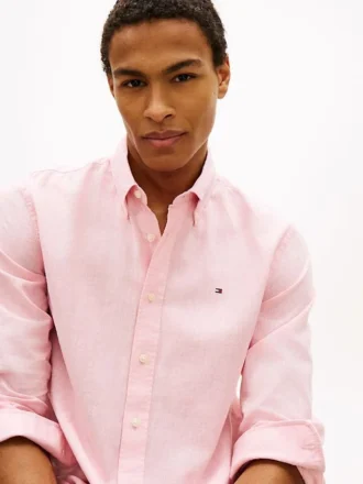 Chemise en lin mélangé, coupe classique