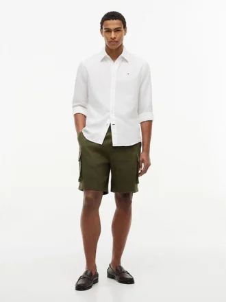 Chemise en lin mélangé, coupe classique