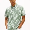 Chemise en lin mélangé à imprimé tropical Chemise en lin mélangé à imprimé tropical