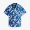 Chemise en lin mélangé à imprimé tropical Chemise en lin mélangé à imprimé tropical