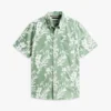 Chemise en lin mélangé à imprimé tropical Chemise en lin mélangé à imprimé tropical