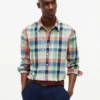 Chemise en lin mélangé Madras, coupe classique Chemise en lin mélangé Madras, coupe classique
