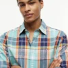 Chemise en lin mélangé Madras, coupe classique Chemise en lin mélangé Madras, coupe classique