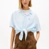 Chemise en lin mélangé à nouer sur le devant Tommy Jeans
