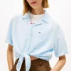 Chemise en lin mélangé à nouer sur le devant Tommy Jeans