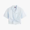 Chemise en lin mélangé à nouer sur le devant Tommy Jeans