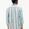 Chemise en lin mélangé à rayures larges Chemise en lin mélangé à rayures larges