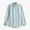 Chemise en lin mélangé à rayures larges Chemise en lin mélangé à rayures larges