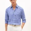 Chemise en lin vichy, coupe classique Chemise en lin vichy, coupe classique