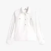 Chemise en popeline à boutons dorés, coupe décontractée Chemise en popeline à boutons dorés, coupe décontractée