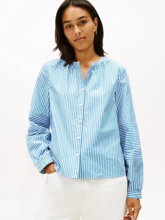 Chemise en popeline sans col
