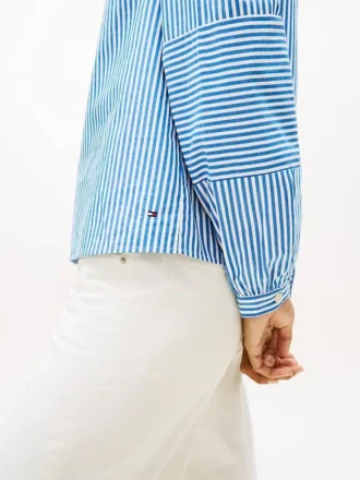 Chemise en popeline sans col